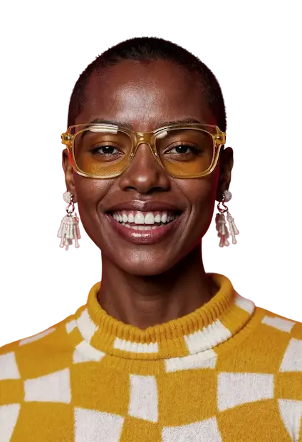 A smiling woman